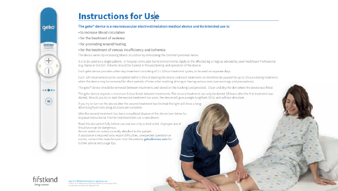 Lightly Medical - geko® W3 - Instructions For Use Firstkind Ltd geko® Wound W3 Instructions for Use